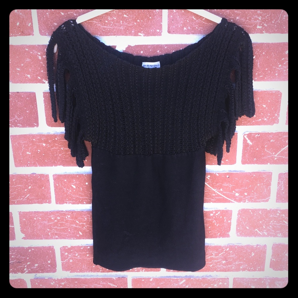Emporio Armani Black Tassel Top